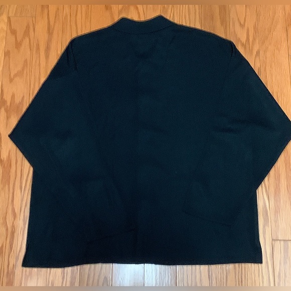 Women's Small 100% Acrylic Ming Wang Toula Gold Button Pocket Cardigan Blazer - Picture 11 of 16